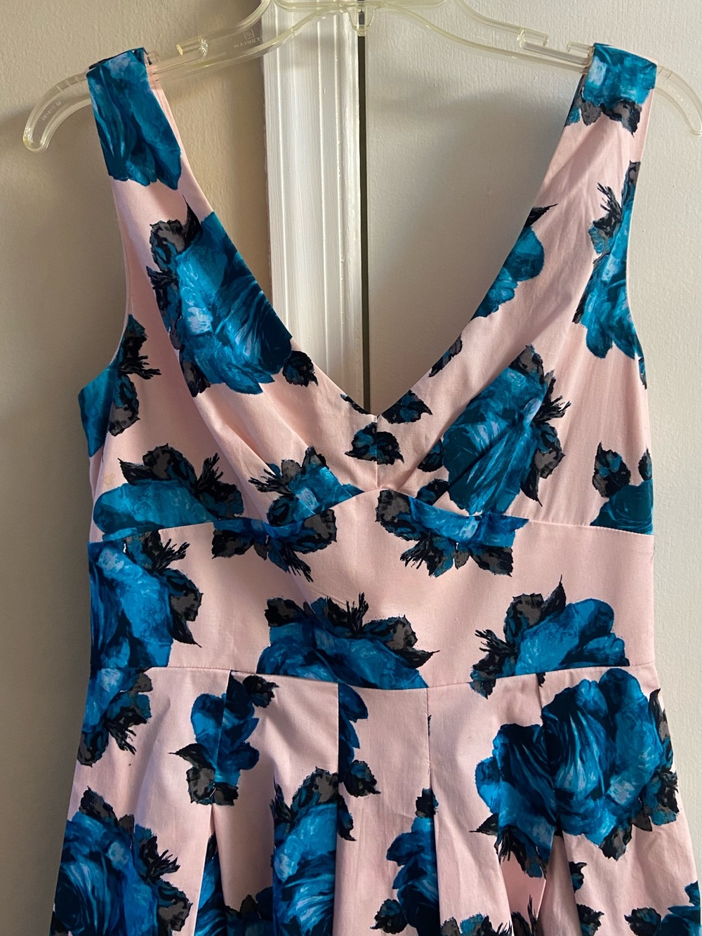 Betsey Johnson pink fit and flare floral party mini dress sleeveless Sz 10 - Picture 5 of 11
